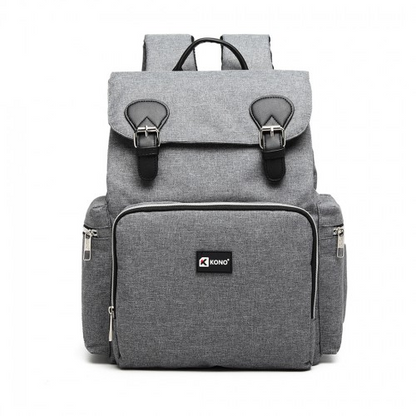 Kono Travel Baby Changing Backpack with USB Charging Interface - Grey