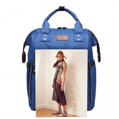 Kono Wide Open Baby Diaper Changing Backpack - Blue | Stylish & Versatile Baby Bag