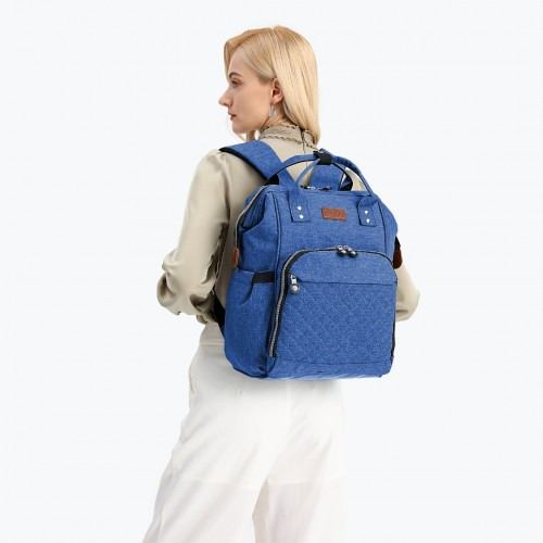 Kono Wide Open Baby Diaper Changing Backpack - Blue | Stylish & Versatile Baby Bag