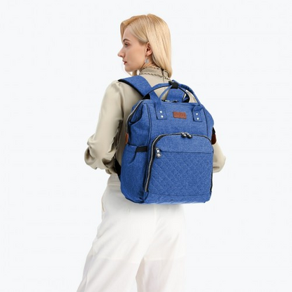 Kono Wide Open Baby Diaper Changing Backpack - Blue | Stylish & Versatile Baby Bag