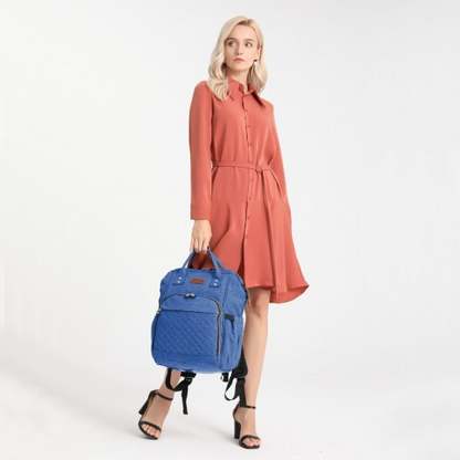 Kono Wide Open Baby Diaper Changing Backpack - Blue | Stylish & Versatile Baby Bag