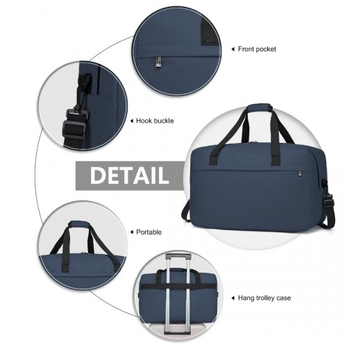 Kono Lightweight Multi Purpose Unisex Sports Travel Duffel Bag - Navy