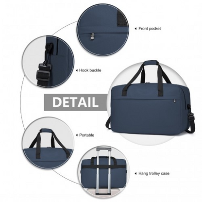 Kono Lightweight Multi Purpose Unisex Sports Travel Duffel Bag - Navy