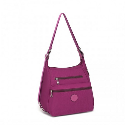 Kono Three Way Multipurpose Casual Shoulder Bag With Double Zippers - Purple