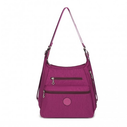 Kono Three Way Multipurpose Casual Shoulder Bag With Double Zippers - Purple