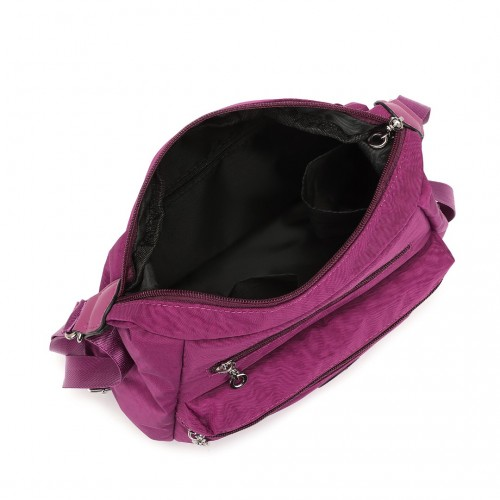 Kono Three Way Multipurpose Casual Shoulder Bag With Double Zippers - Purple