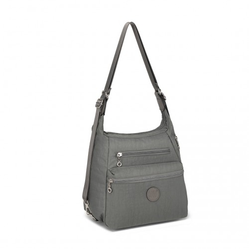 Kono Three Way Multipurpose Casual Shoulder Bag With Double Zippers - Grey | EH2063