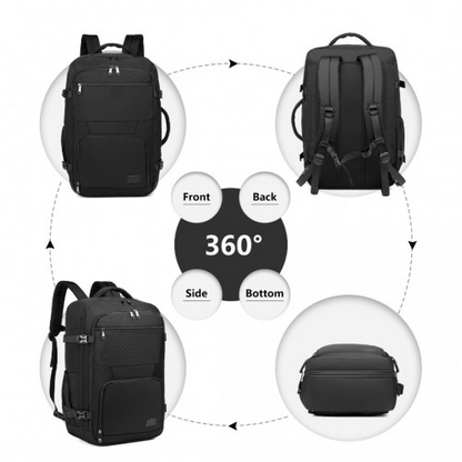 Kono Multifunctional Portable Travel Backpack Cabin Luggage Bag - Black