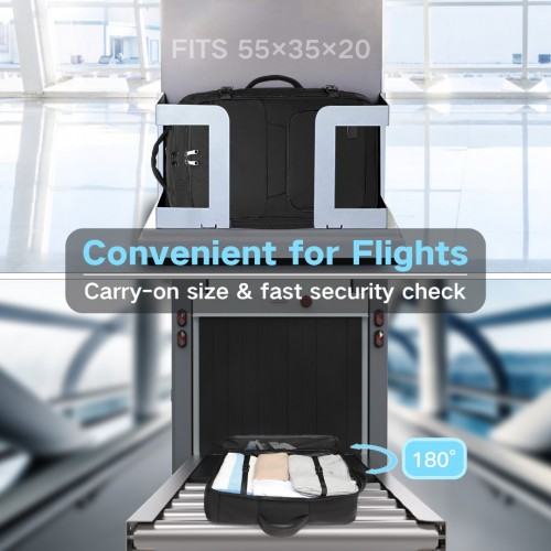 Kono Multifunctional Portable Travel Backpack Cabin Luggage Bag - Black