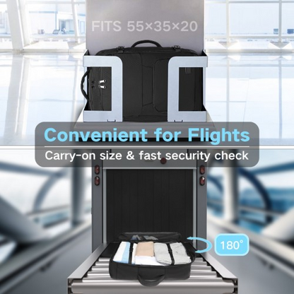 Kono Multifunctional Portable Travel Backpack Cabin Luggage Bag - Black