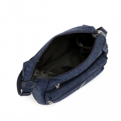 Kono Three Way Multipurpose Casual Shoulder Bag With Double Zippers - Navy
