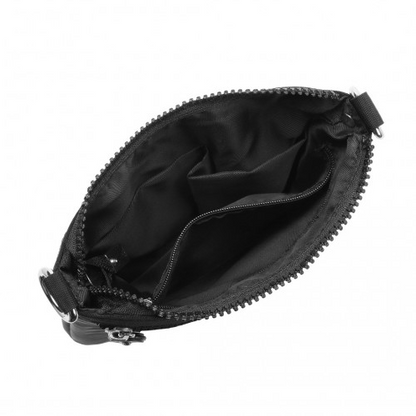 Kono Casual Multi Pocket RFID Blocking Crossbody Bag - Black | Stylish & Secure Travel Companion