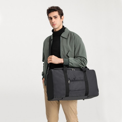 Kono Waterproof Lightweight Travel Duffle Bag Sports Holdall - Black