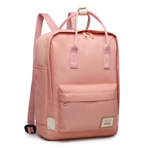 Kono Large Polyester Laptop Backpack - Pink | Back to School Essential