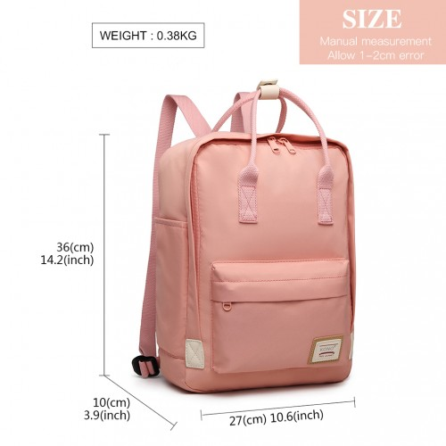 Kono Large Polyester Laptop Backpack - Pink | Back to School Essential