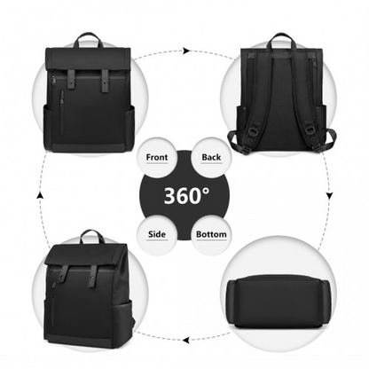 Kono Waterproof Large Capacity School Laptop Backpack - Black | EM2114