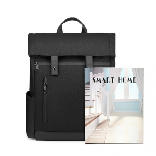 Kono Waterproof Large Capacity School Laptop Backpack - Black | EM2114