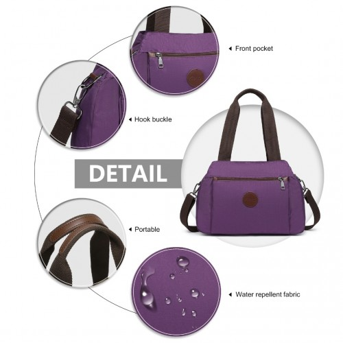 Kono Waterproof Multi-Functional Handbag Cross Body Bag - Purple | EH2239