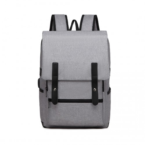 Kono Smart Practical Backpack with USB Charging Interface - Grey