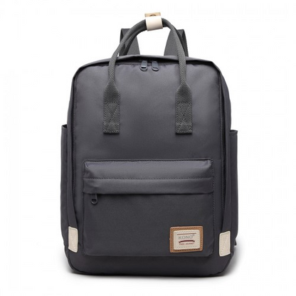 Kono Large Polyester Laptop Backpack - Grey | Waterproof Fabric, Lightweight, Spacious, Padded Compartment
