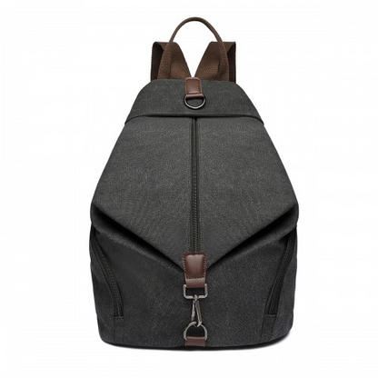 Kono Fashion Anti-Theft Canvas Backpack - Black | Premium Quality, Spacious, and Secure