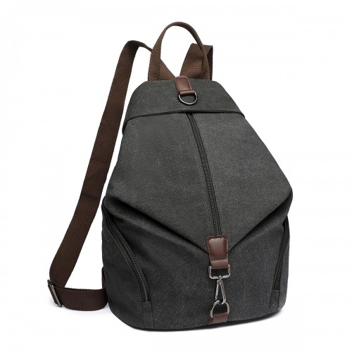 Kono Fashion Anti-Theft Canvas Backpack - Black | Premium Quality, Spacious, and Secure