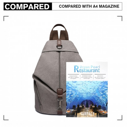 Kono Fashion Anti-Theft Canvas Backpack - Grey