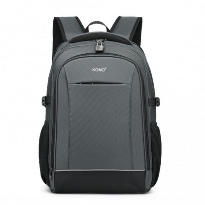 Kono Functional Travel Backpack With USB Charging Port - Grey | EM2130