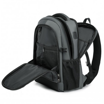 Kono Functional Travel Backpack With USB Charging Port - Grey | EM2130