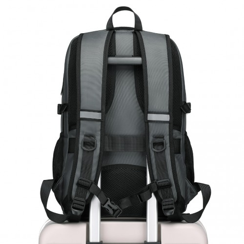Kono Functional Travel Backpack With USB Charging Port - Grey | EM2130