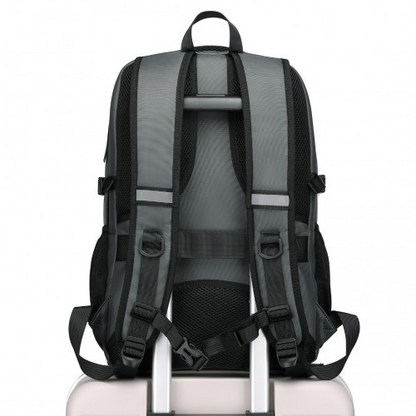 Kono Functional Travel Backpack With USB Charging Port - Grey | EM2130