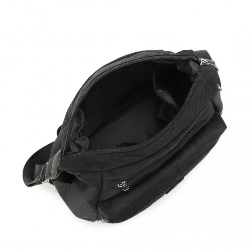 Kono Three Way Multipurpose Casual Shoulder Bag with Double Zippers - Black | EH2063