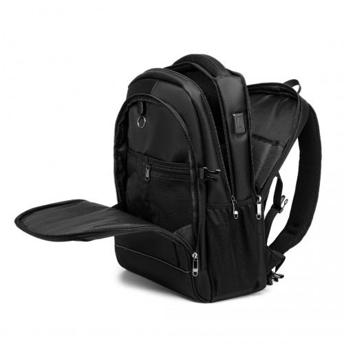 EM2130 - Kono Functional Travel Backpack With USB Charging Port - Black | Durable, Waterproof, and Versatile