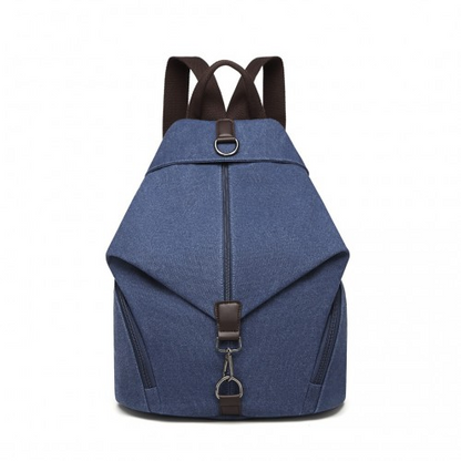 Kono Fashion Anti-Theft Canvas Backpack - Navy | Premium Design with Organized Compartments