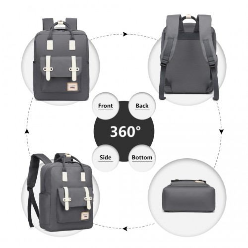 Kono Casual Daypack Lightweight Backpack Travel Bag - Grey