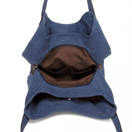 Kono Canvas Shoulder Tote Bag - Navy | Stylish & Durable for Daily Use
