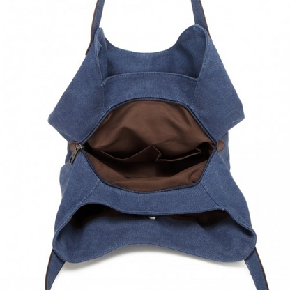 Kono Canvas Shoulder Tote Bag - Navy | Stylish & Durable for Daily Use