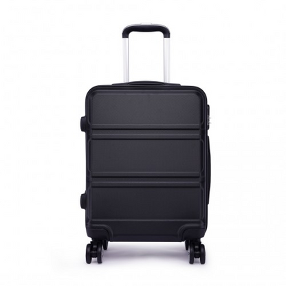 Kono ABS 24 Inch Sculpted Horizontal Design Suitcase - Black