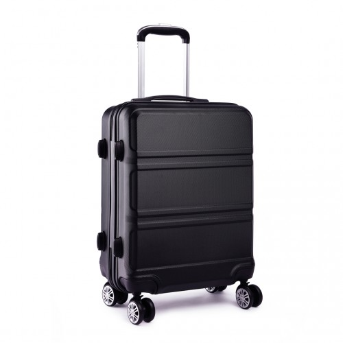 Kono ABS 24 Inch Sculpted Horizontal Design Suitcase - Black