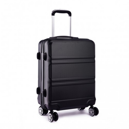 Kono ABS 24 Inch Sculpted Horizontal Design Suitcase - Black