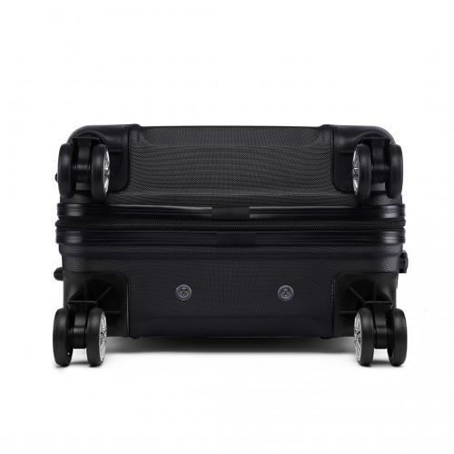 Kono ABS 24 Inch Sculpted Horizontal Design Suitcase - Black