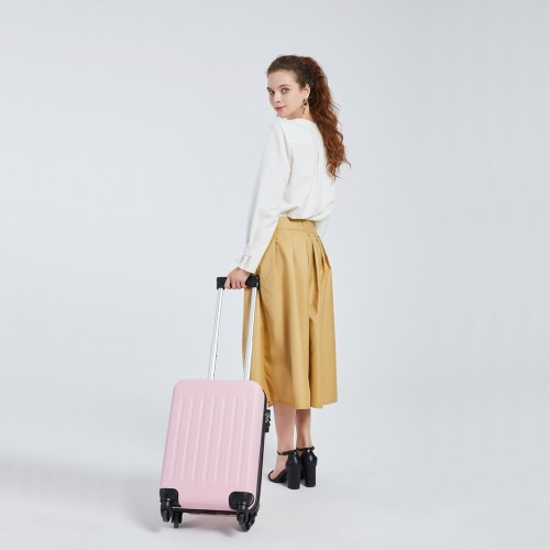 Kono 19 Inch ABS Hard Shell Carry On Luggage with 4 Wheel Spinner - Grey