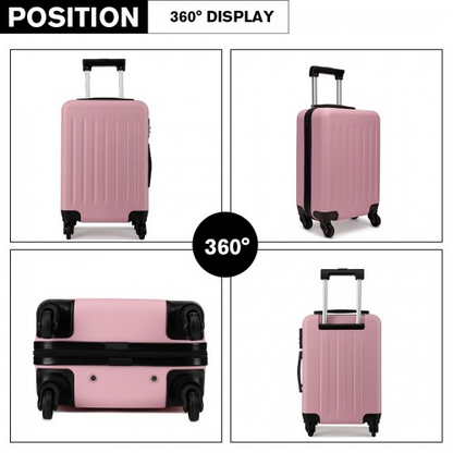 Kono 28 Inch ABS Hard Shell Luggage 4 Wheel Spinner Suitcase - Pink
