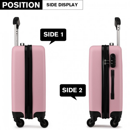 Kono 24 Inch Pink ABS Hard Shell Luggage - Lightweight 4 Wheel Spinner Suitcase
