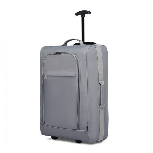 Kono Cabin Size Soft Shell Hand Luggage - Grey | Durable & Lightweight Travel Companion