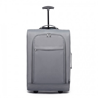 Kono Cabin Size Soft Shell Hand Luggage - Grey | Durable & Lightweight Travel Companion