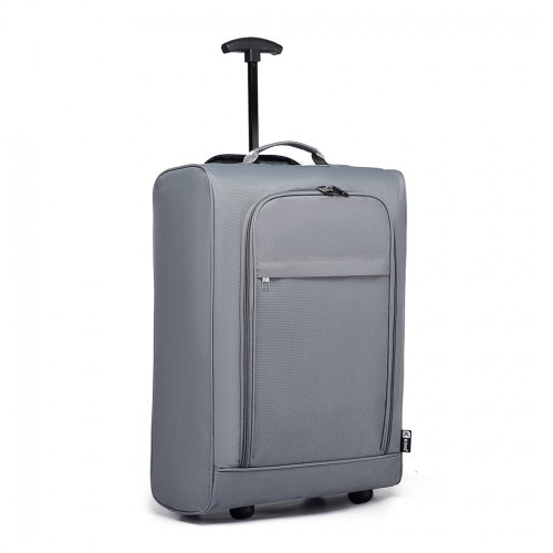 Kono Cabin Size Soft Shell Hand Luggage - Grey | Durable & Lightweight Travel Companion