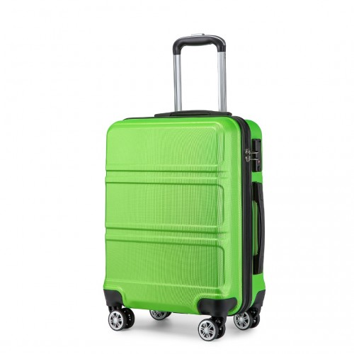 Kono ABS 20 Inch Sculpted Horizontal Design Cabin Luggage - Green