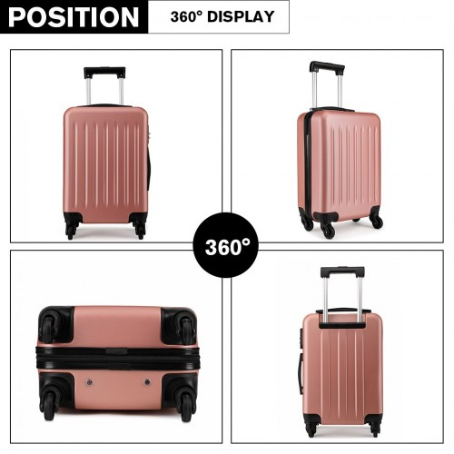 Kono 24 Inch ABS Hard Shell Luggage 4 Wheel Spinner Suitcase - Nude
