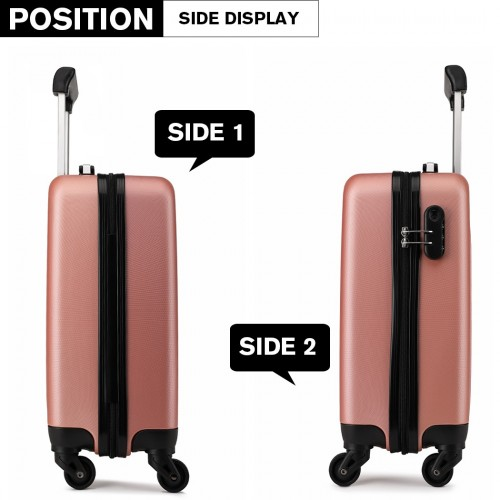Kono 19 Inch ABS Hard Shell Carry On Luggage - 4 Wheel Spinner Suitcase - Nude